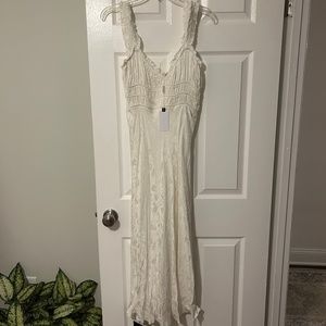 ASTR Enola Satin Smocked Midi Dress- New with Tags